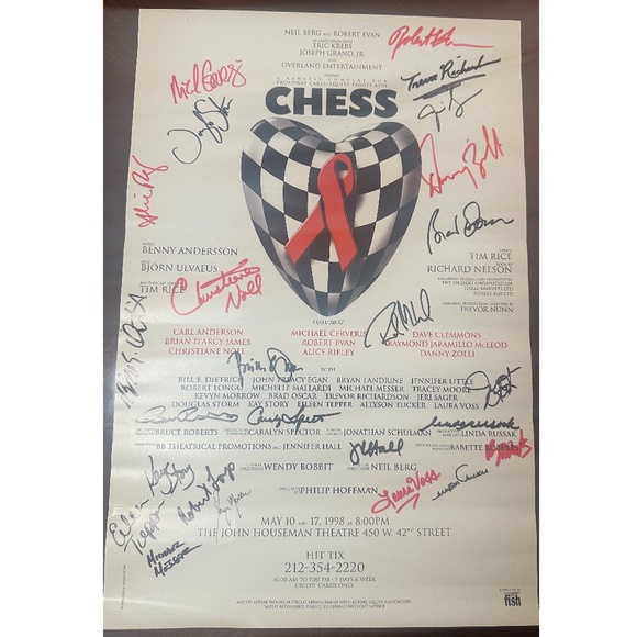 Chess Concert to benefit Broadway Cares / Equity Fights AIDS Signed Poster - Picture 1 of 2
